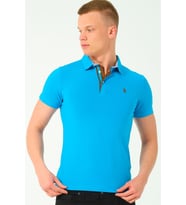 T8582 DEWBERRY ERKEK T-SHIRT-KOYU TURKUAZ-2