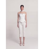 Orta Bel Likralı Una Capri Pantolon Kahve