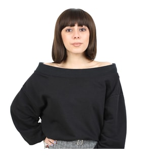 Kısa Küt Perçemli Fiber Sen Peruk / Açık Kahve