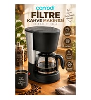 12 Fincan Kapasiteli Filtre Kahve Makinesi 1,2 L Cam Karaf Sıcak Tutma ve Damlama Emniyetli