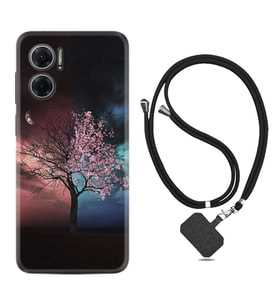 Xiaomi Redmi Note 11E Kılıf Resimli Boyun Askılı İpli Desenli Silikon Series Heaven Tree 1859
