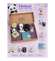 Doğum Günü, Özel Gün, Yeni İş, Yeni Ev Hediyesi Panda Mini Vantilatör, Kalemlik, Kar Küresi ve Not Defteri Seti