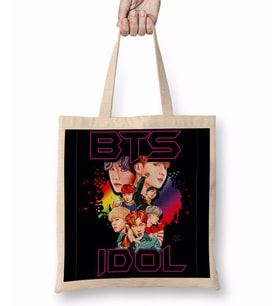 BTS Idol Bangtan Boys Kpop Bez Çanta Uzun Saplı