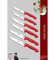 Lazbisa Silver Serisi Mutfak Bıçak Seti Et Ekmek Sebze Meyve Bıçağı 6 Lı Set Günlük Kullanım ( Mtf-216)