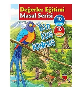 Değerler Eğitimi Öykü Serisi-Bir Kuş Konmuş (10 Kitaplık Set) (Krem)