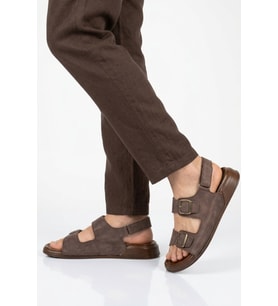 Pierre Cardin Kahve Cırtlı Hafif Erkek Sandalet PC-7924 M