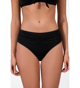 Endeep Kadın Ön Büzgü Detaylı Siyah Bikini Altı