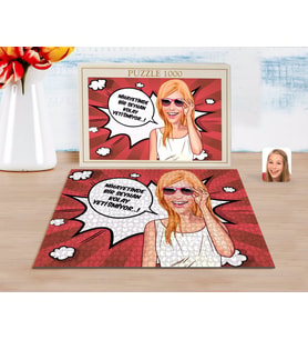 BK Gift Kişiye Özel Kadın Kolay Yetişmiyor Karikatürlü 1000 Parça Profesyonel Puzzle-4