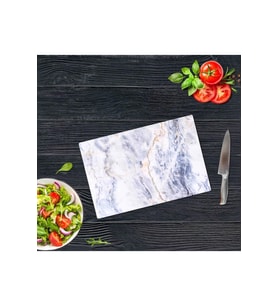 Saban Mavi Mermer Görünümlü  Cam Kesme Tahtası - Cam Kesme Tablası  20 Cm X 30 Cm