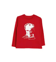 Atatürk Baskılı İmza Detay Kırmızı Uzun Kollu sweatshirt