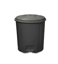 Motek Elit Pedallı Plastik Çöp Kovası İç Kovalı 6 LT Antrasit Siyah