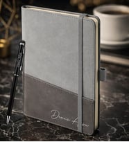 BK Gift Kişiye Özel Gri Termo Deri Defter ve Touchpen Kalem Seti -17,  Kurumsal ve Özel Hediye, Yeni İş Hediyesi