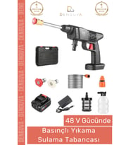 #SulamaAparatı 48V Şarjlı Çift Bataryalı Taşınabilir Basınçlı Yıkama Bahçe Aparatı Sulama Oto Tabanc