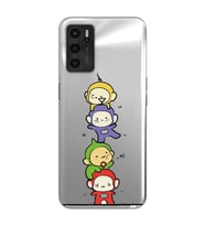 Oppo A16 / A55 Uyumlu Teletubbies Tasarımlı Şeffaf Telefon Kılıfı