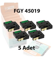 Foogy Dymo D1 Muadili Etiket Plastik Yeşil - 12 mm x 7 mt - 45019 - Eko Paket 5 li