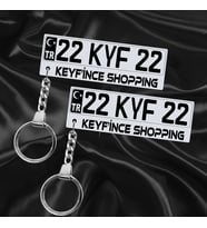 Keyf'ince Shopping Kişiye Özel Çift Yönlü Gümüş Aynalı Pleksi Plaka Anahtarlık Premium Tasarımlı Hediye Model-4