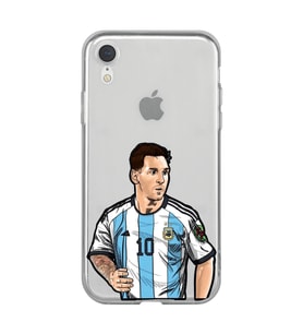 Iphone XR Uyumlu Lionel Messi Desenli Şeffaf Telefon Kılıfı