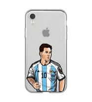 Iphone XR Uyumlu Lionel Messi Desenli Şeffaf Telefon Kılıfı