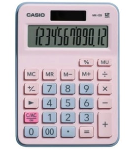 Casio MX-12B-PKLB Açık Pembe+Açık Mavi 12 Hane Masa Üstü Hesap Makinesi