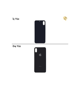 iPhone XS Max Uzay Grisi Renk Arka Kapak Arka Cam Batarya Kapağı Lazer Kesim Kapak Pil Kapağı