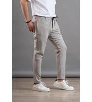 KIŞLIK ERKEK PENYE REGULAR FİT LİKRALI JOGGER PANTOLON (Krem)