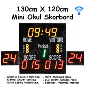 Mini Okul Skorbord 130cm x 120cm x 8cm