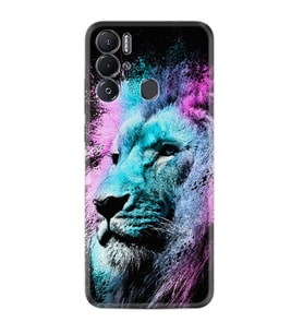 Tecno Pova Neo Kılıf Silikon Desen Özel Seri Pink Blue Leon 1603