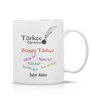 Türkçe Öğretmeni Tasarım İsim Yazılı Hediye Çay Kahve Kupa Bardak-Öğretmenler1