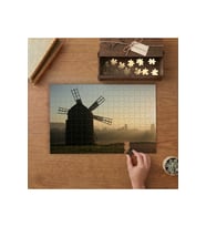 Yel Değirmeni - Sisli Hava Tasarımı 240 parça Ahşap Puzzle Ahşap Kutuda MP01594