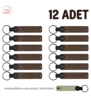 Kahverengi & Sütlü Kahve, Lise Sınıflarına Anlamlı Bir Mezuniyet Hatırası 12'li Set, Anı Anahtarlığı (Açık Kahve)