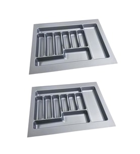 2 Adet Çekmece İçi Kaşıklık 62 x 49 cm Gri Mutfak Çekmece Düzenleyici 