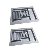 2 Adet Çekmece İçi Kaşıklık 62 x 49 cm Gri Mutfak Çekmece Düzenleyici 