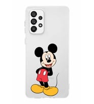 Samsung Galaxy A23  Kapak Mickey Mouse Tasarımlı Şeffaf Silikon Kılıf