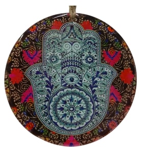 Cam Fatma Ana Eli Duvar Süsü - Mandala Desenli Bereket ve Nazar Dekoru - 16 cm