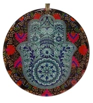 Cam Fatma Ana Eli Duvar Süsü - Mandala Desenli Bereket ve Nazar Dekoru - 16 cm