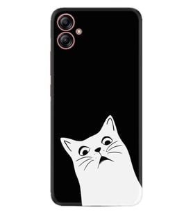 Samsung Galaxy A04E Kılıf Resimli Desenli Silikon Platinium Series Şaşkın Kedi 1900