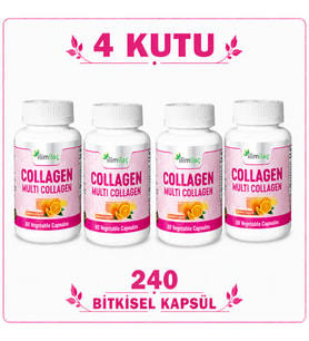 Collagen Multi Collagen 4 Kutu 240 Bitkisel Kapsül – Kolajen Takviye Edici Gıda