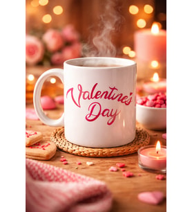 Northcity Valentine’s Day Porselen Kupa Model 3 – Aşk Temalı Özel Tasarım Kahve & Çay Kupası, Sevgililer Günü Hediyesi