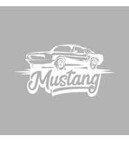 Mustang Araba Silüet Sticker siyah 16x8 CM (Beyaz)