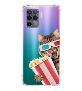 PrintiFy Oppo A94 Uyumlu Kedi 1 Baskılı Şeffaf Köşe Korumalı Antişok Kılıf