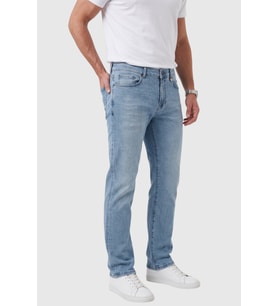 DeepSEA Erkek Regular Fit Standart Kesim Likralı Taşlanmış Mavi Kot Pantolon – Esnek Pamuklu Jean 2600982