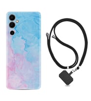 Tecno Pova Neo 2 Kılıf Resimli Boyun Askılı İpli Desenli Silikon Pink Blue Abstract 1385