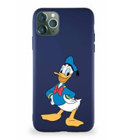 Apple iPhone 11 Pro Max Soft Premier Kapak Donald Duck-C Tasarımlı Silikon Kılıf - Lacivert (Şeffaf)