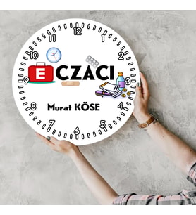 Eczacılara Özel İsimli Duvar Ssati