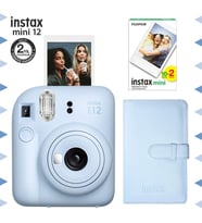 Instax mini 12 Mavi Fotoğraf Makinesi-20'li Film ve Laporta Albüm Seti