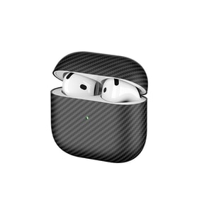 Lexroo Airpods 4 Airbag 43 600D Karbon Fiber Kulaklık Kılıfı - Siyah