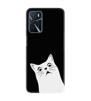 Oppo A16 Kılıf Resimli Desenli Silikon Platinium Series Şaşkın Kedi 1900