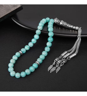 Amazonit Doğal Taş Tesbih 33lük - 8mm (Çok Renkli)