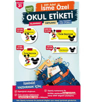 Okul Etiketi Mickey Mouse Kalem Defter Etiketi Özel İsim Yazılabilen Etiket Seti - İsim Etiketi-T560-OE31