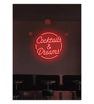 Coctails & Dreams Yazılı Neon Tabela